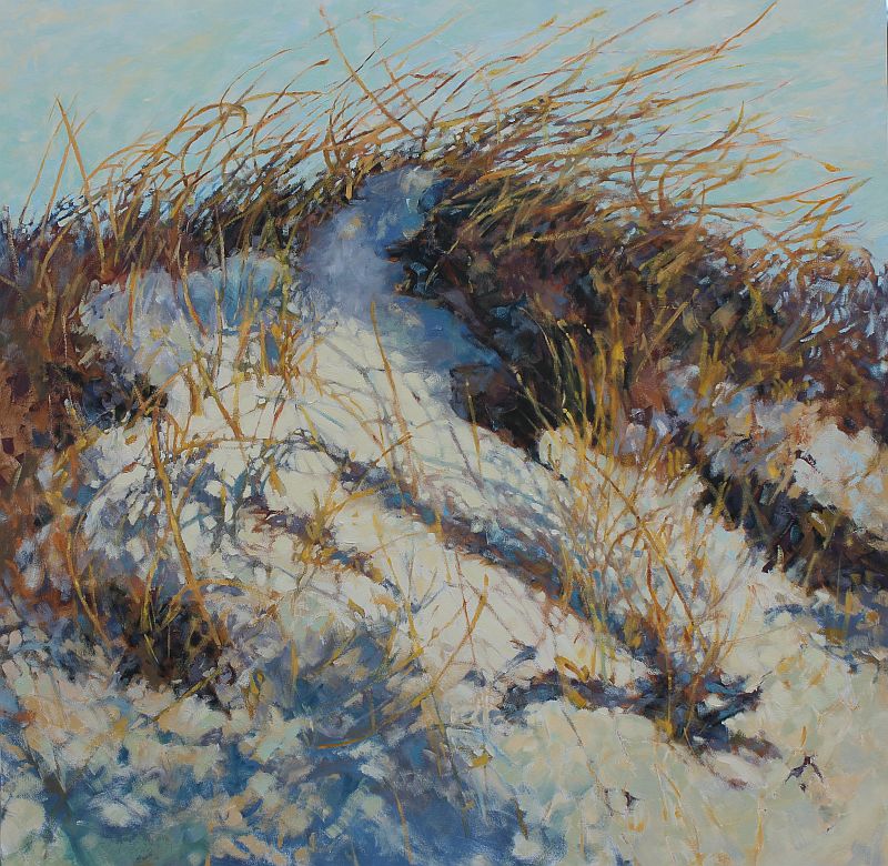 sunlight, snow shadows, golden grasses, Patricia Scarborough Artist, Nebraska artist